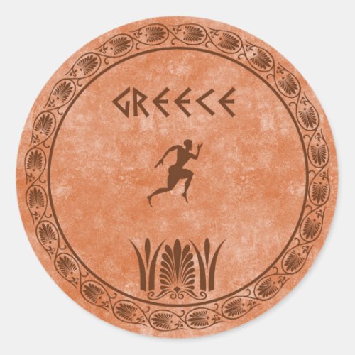 circle Greek design Classic Round Sticker