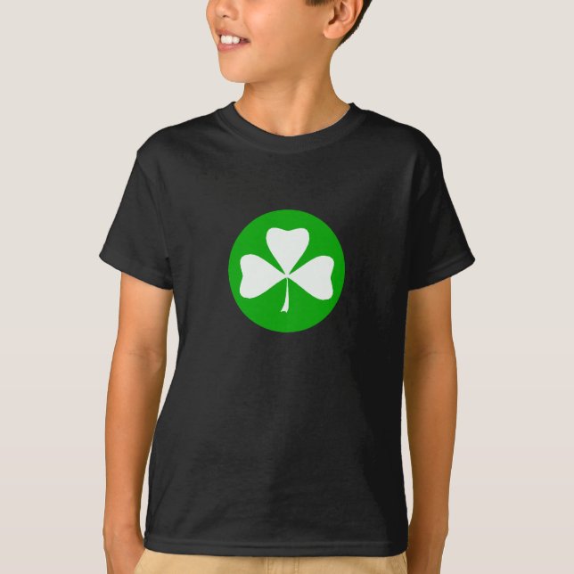 Circle Green Clover White T-Shirt (Front)