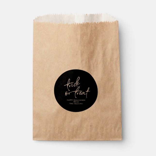 Circle Halloween Favor Bag | Halloween Treat Bag (Front)