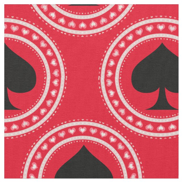 Circle Hearts Black Spade Thunder_Cove Fabric (Close Up)
