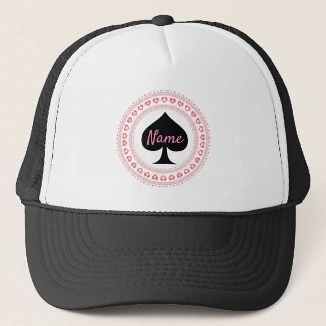 Circle Hearts Black Spade Thunder_Cove  Trucker Hat (Front)