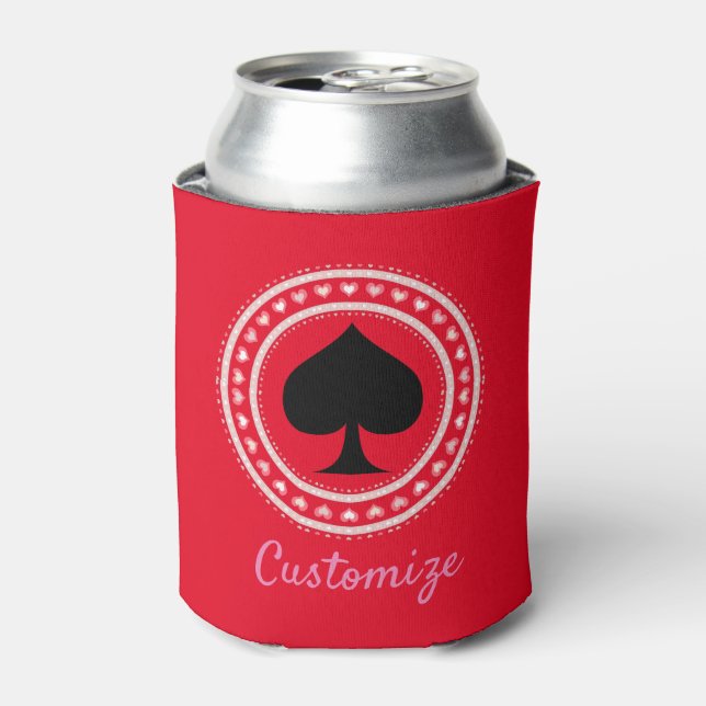 Circle Hearts Black Spades Thunder_Cove  Can Cooler (Can Front)