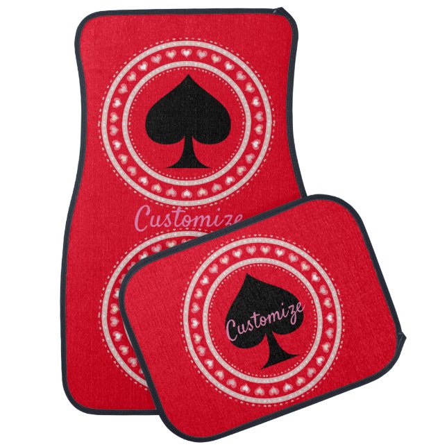 Circle Hearts Black Spades Thunder_Cove Car Floor Mat (Set)