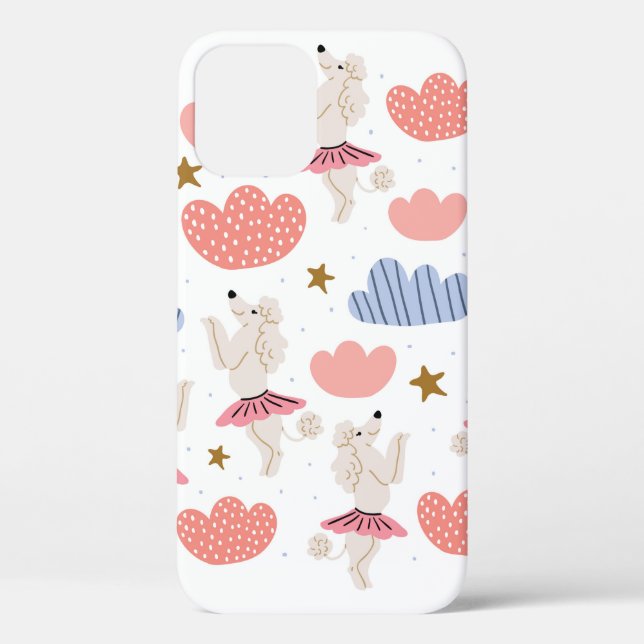 Circle illustration with cute poodle dogs in cute  Case-Mate iPhone case (Back)