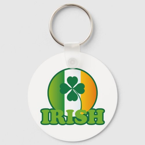Circle Irish Flag St Patricks Design Keychain