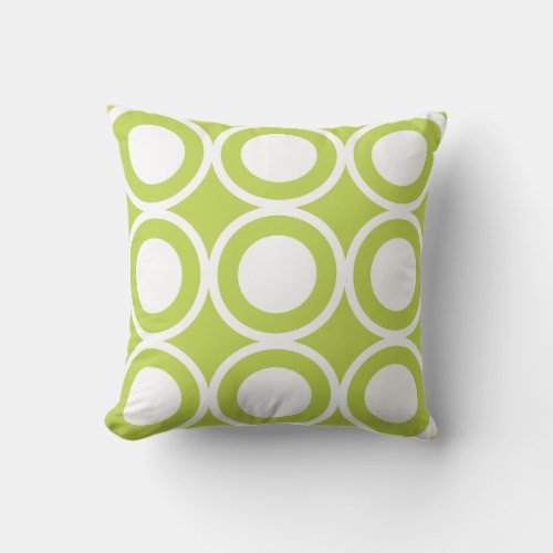 Circle Lattice Kiwi Throw Pillow