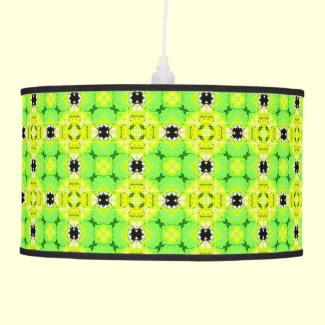 Circle Lattice of Floral Lime Green Modern Quilt Hanging Pendant Lamp