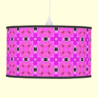 Circle Lattice of Floral Pink Violet Modern Quilt Ceiling Lamps