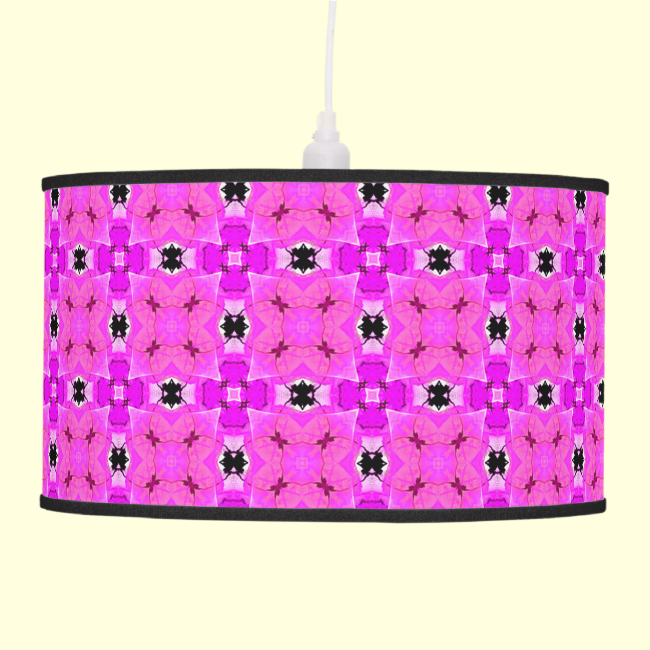 Circle Lattice of Floral Pink Violet Modern Quilt Ceiling Lamps