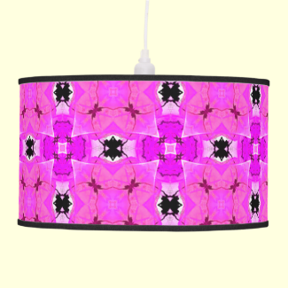 Circle Lattice of Floral Pink Violet Modern Quilt Hanging Lamps