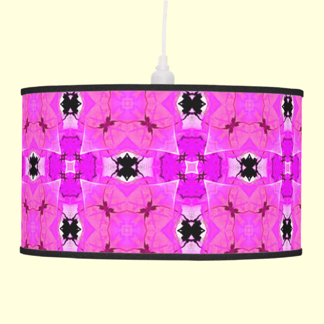 Circle Lattice of Floral Pink Violet Modern Quilt Hanging Lamps