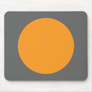 Circle - Light Orange with Gray Mouse Pad