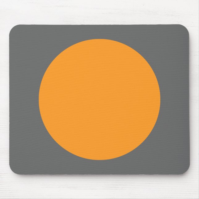 Circle - Light Orange with Gray Mouse Pad (Front)