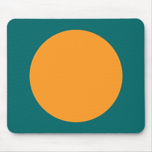 Circle _ Light Orange with Moss Green Mouse Pad