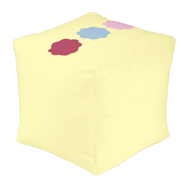 Circle Line Cube Pouf (Angled Back)