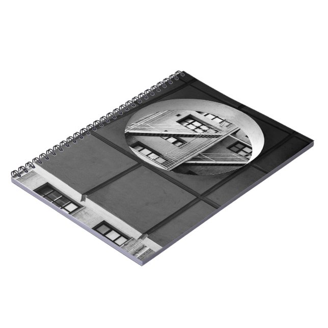 Circle & Lines Architecture Black and White Photo Notebook (Left Side)