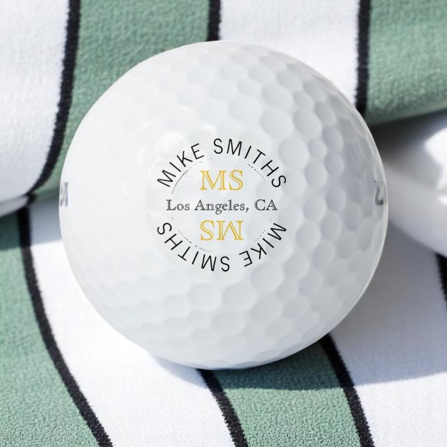 Circle logo golf-player monogram golf balls (Creator Uploaded)