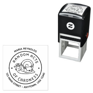 Circle Logo Return Address Self Inking Stamp