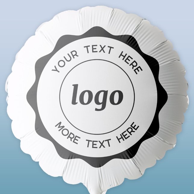 Circle Logo With Text Business Promotional Balloon (Logo and custom text with wavy frame business promotional branding balloon)