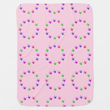 Circle  Love Sign Language Hands Pink Baby Blanket by Cherylsart at Zazzle