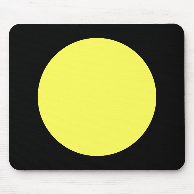 Circle - Lt Yellow and Black Mouse Pad (Front)