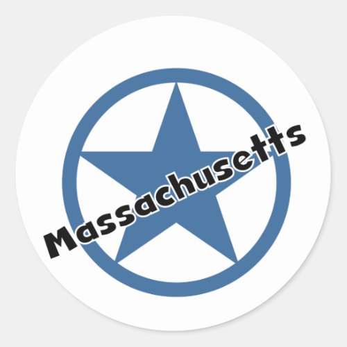 Circle Massachusetts Classic Round Sticker