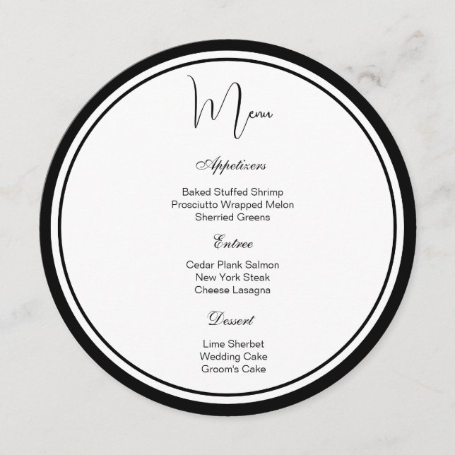 Circle Menu Card (Front)