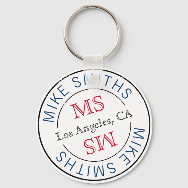 circle monogram, a stylish keychain (Front)