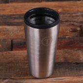 Circle Monogram Engraved Steel Cocktail Mixer (Front)