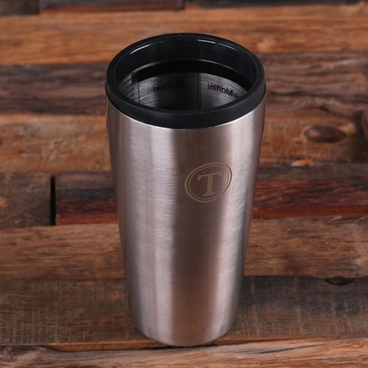 Circle Monogram Engraved Steel Cocktail Mixer (Front)