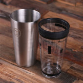 Circle Monogram Engraved Steel Cocktail Mixer (Front Right)