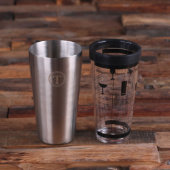 Circle Monogram Engraved Steel Cocktail Mixer (Front)