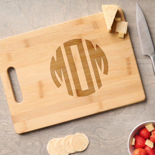 Circle Monogram MOM Coffee Cutting Board