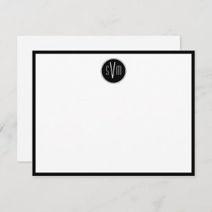 Circle Monogram Personalized  Note Card
