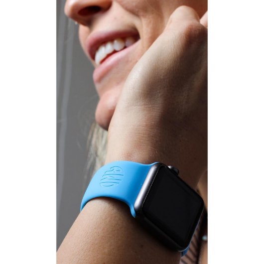 Circle Monogram Slim Sports Apple Watch Band (Front Left)