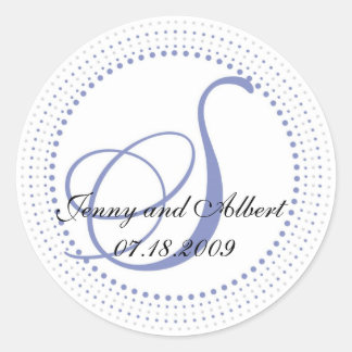 Circle Monogram Sticker in Periwinkle - S