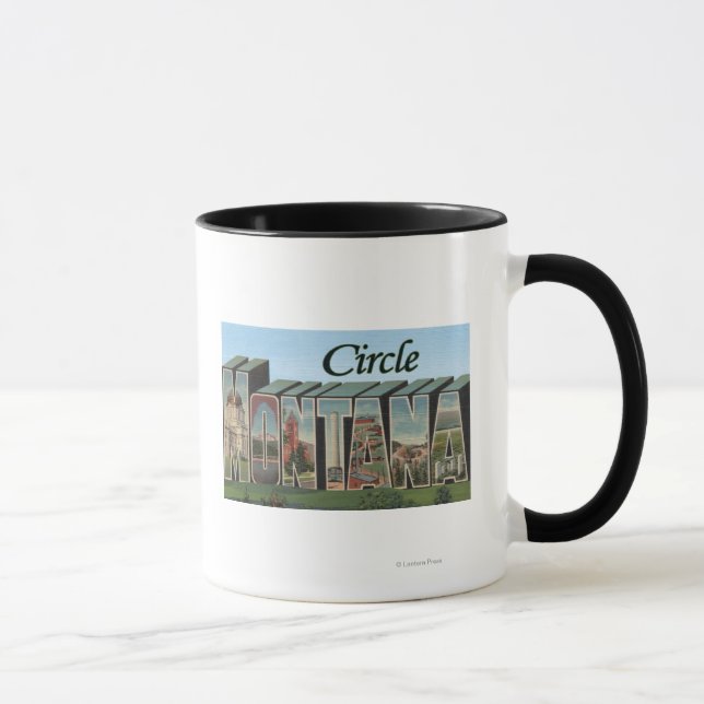 Circle, Montana - Large Letter Scenes Mug (Right)