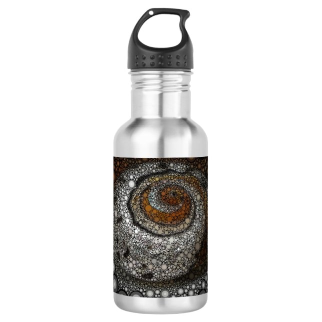 Circle Mosaic Spiral Shell Stainless Steel Water Bottle (Front)