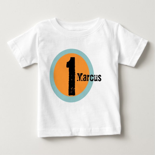 Circle Name and Age 1st Birthday Tshirt (Front)
