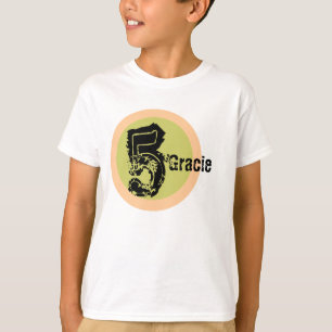 Circle Name and Age 5th Birthday Tshirt