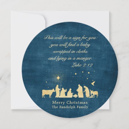 Circle Nativity Christmas Cards