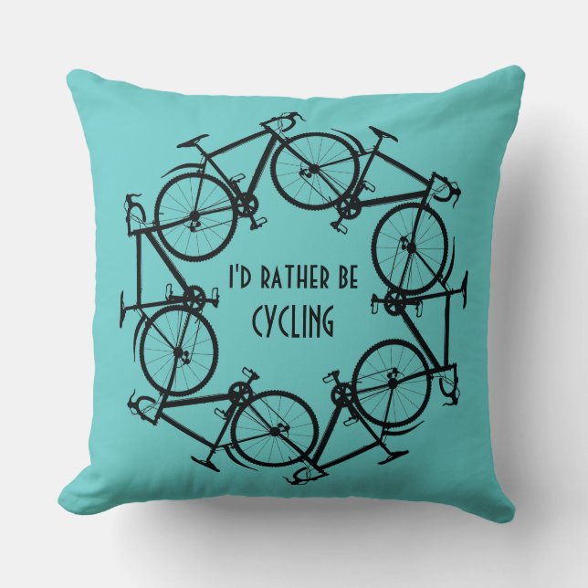 Circle of Bikes Cycling Design Throw Pillow (Front)