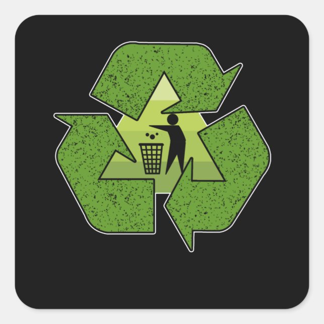 Circle of Bin recycle to protect our Planet Square Sticker (Front)
