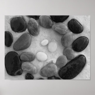 Circle of Black, Gray and White Poster