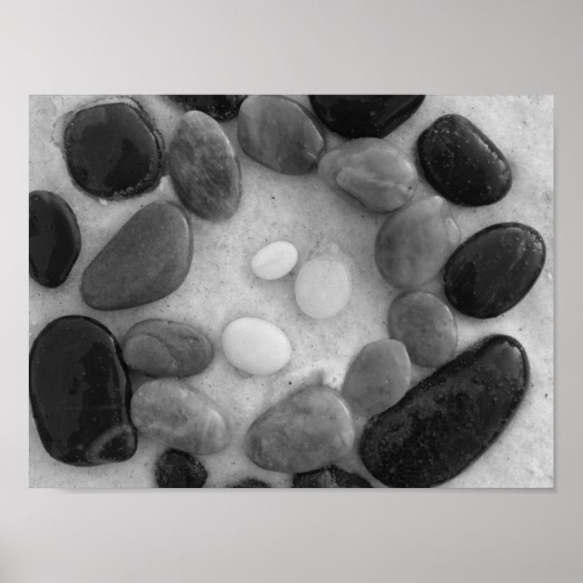 Circle of Black, Gray and White Poster (Front)