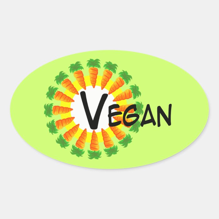 Circle of Carrots Sun Vegan Stickers