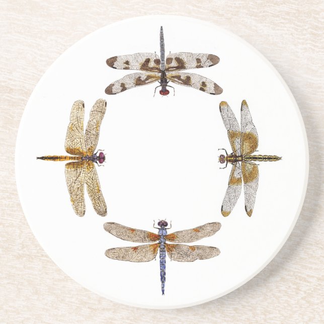 Circle of Dragonflies Drink Coaster (Front)