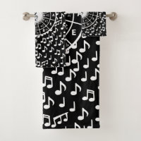 Circle of fifths and music notes bath towel set