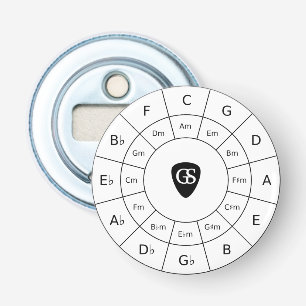 Circle Of Fifths - Black Music Theory Graphic Bott Bottle Opener