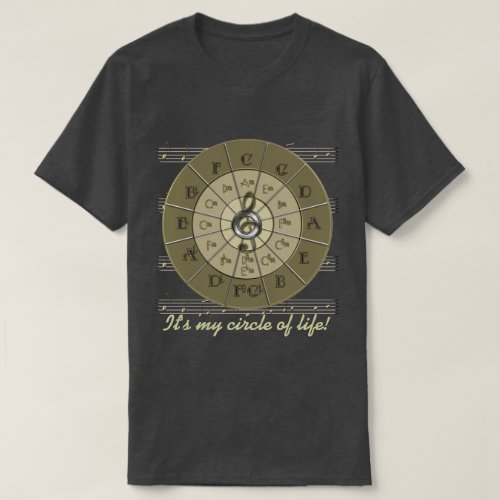 Circle of Fifths Deco Gold T_Shirt